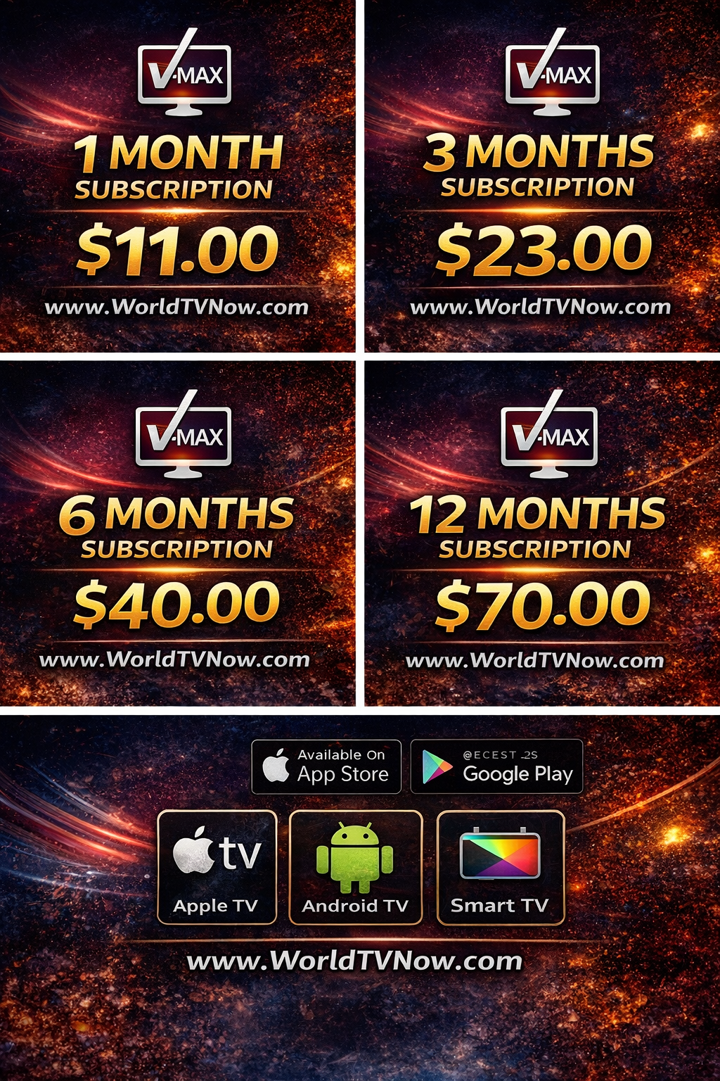 Subscription 1 month (30 days) Live Tv channel subscription (No DSTV) - WorldTvNow